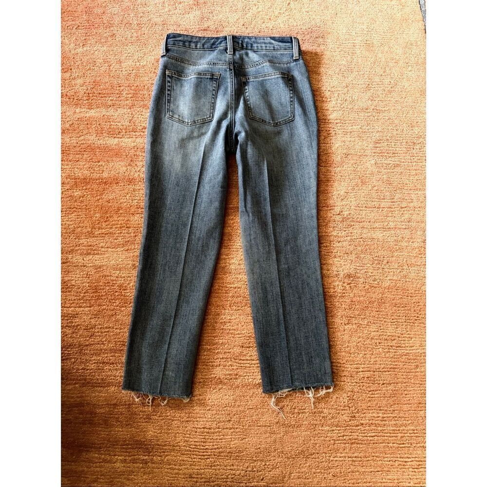 Talbots Modern Ankle Jean 4P Blue Stretch Denim Raw Hem Jeans Petite - Picture 7 of 8